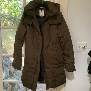 Soia and Kyo olive green down jacket..